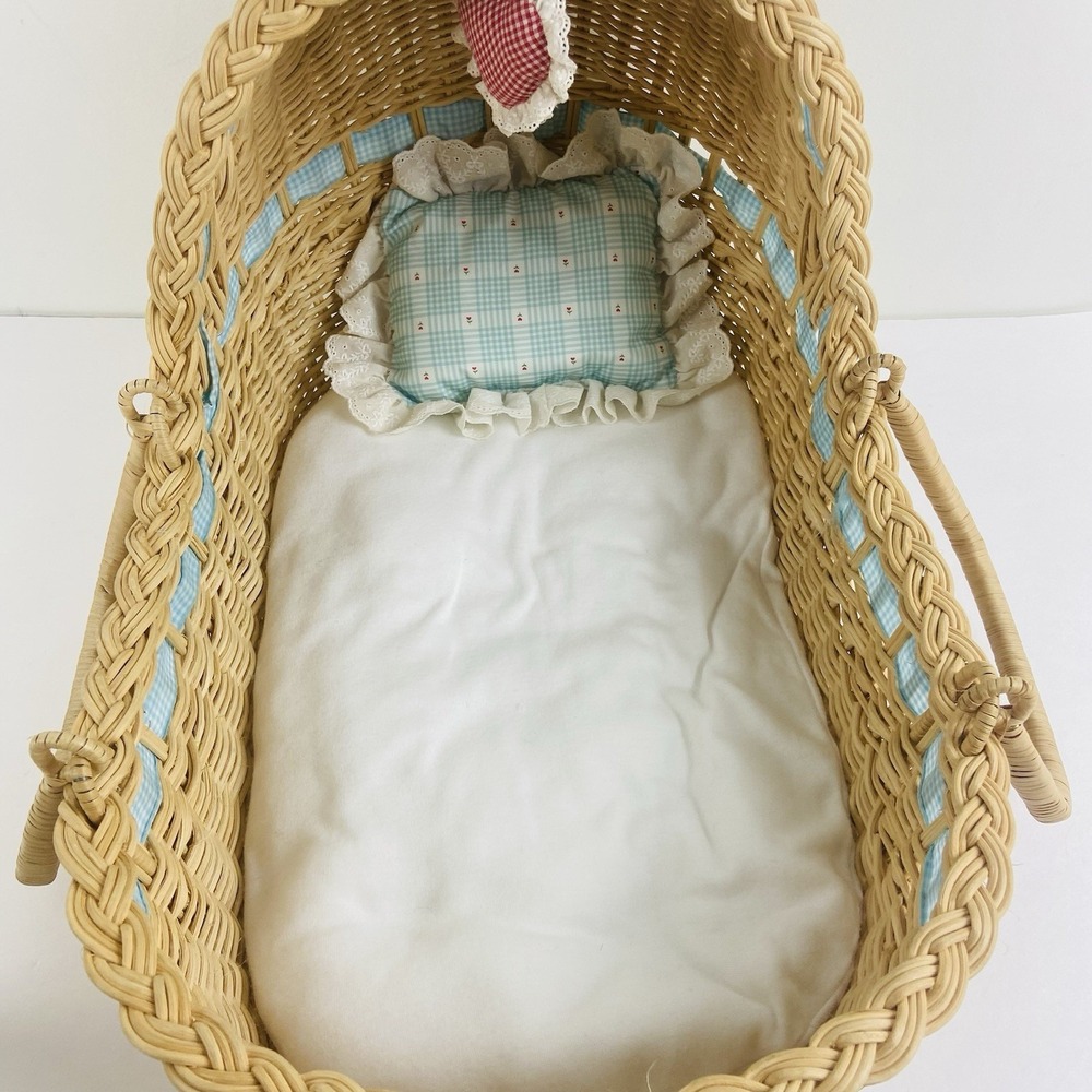American Girl Bitty Baby and Lullaby Moses Basket Bitty Bear Carrier Gray Eyes - Picture 4 of 16